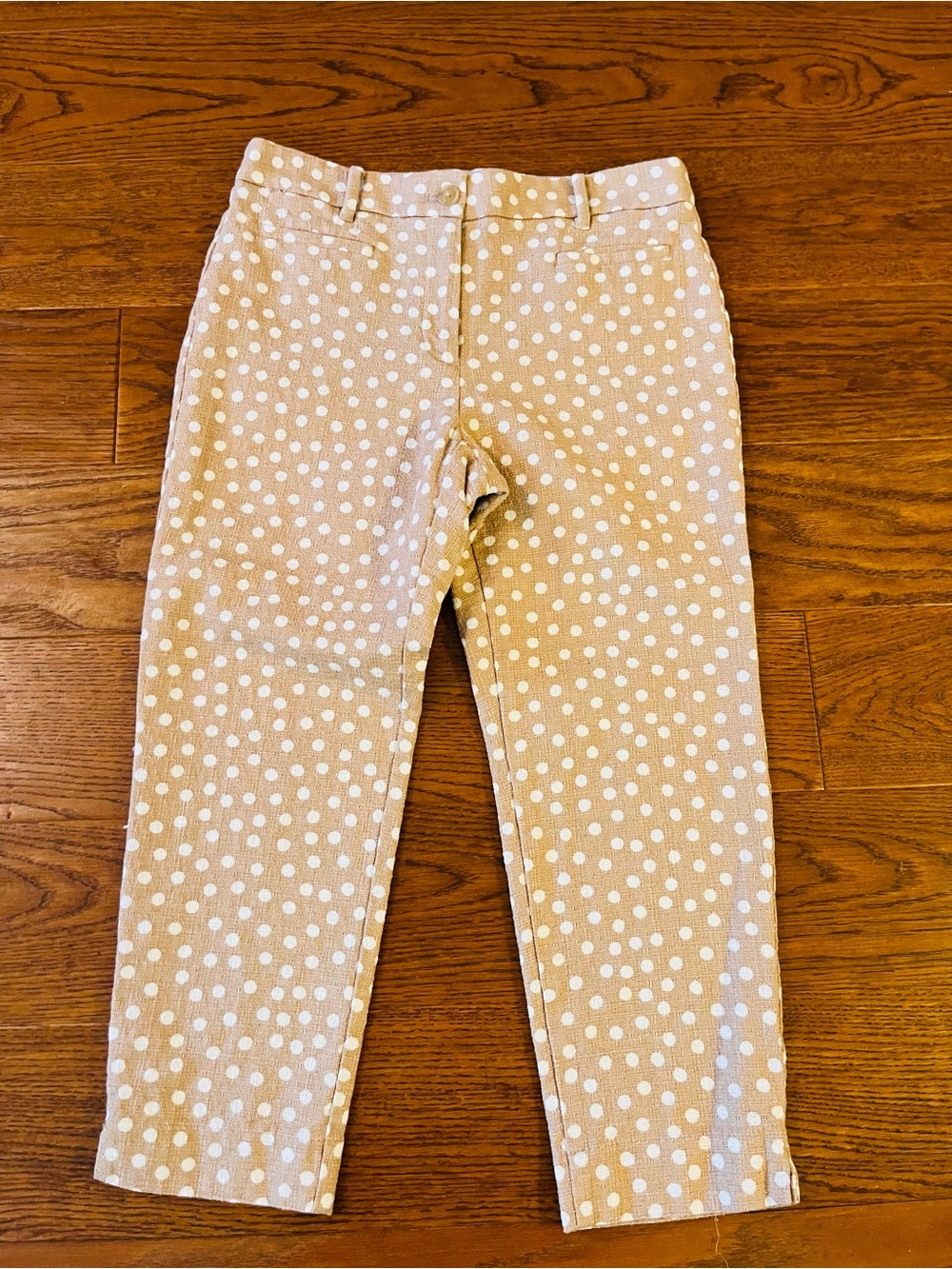 Ann Taylor Beige Polka Dot Cropped Pants